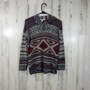 Say what aztec, marron tshirt hoodie women's size XS